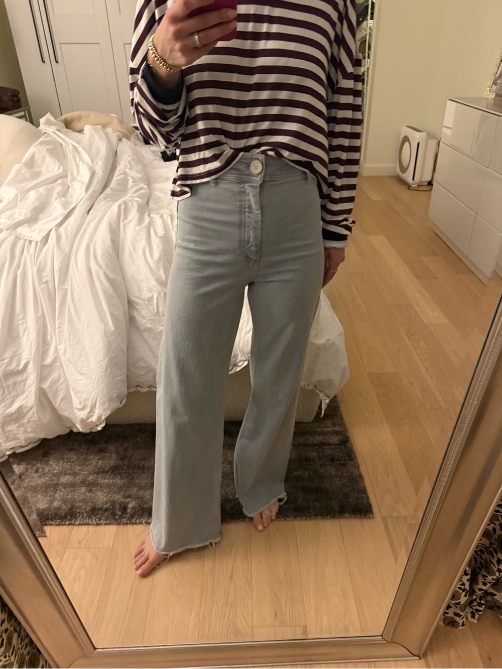 Zara Light Blue Wide-Leg High-Rise Jeans